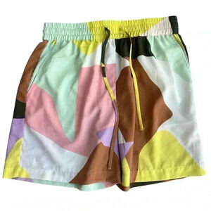 Sanctuary The Boxer Printed Shorts Multicolored Elastic Waistband Size Medium